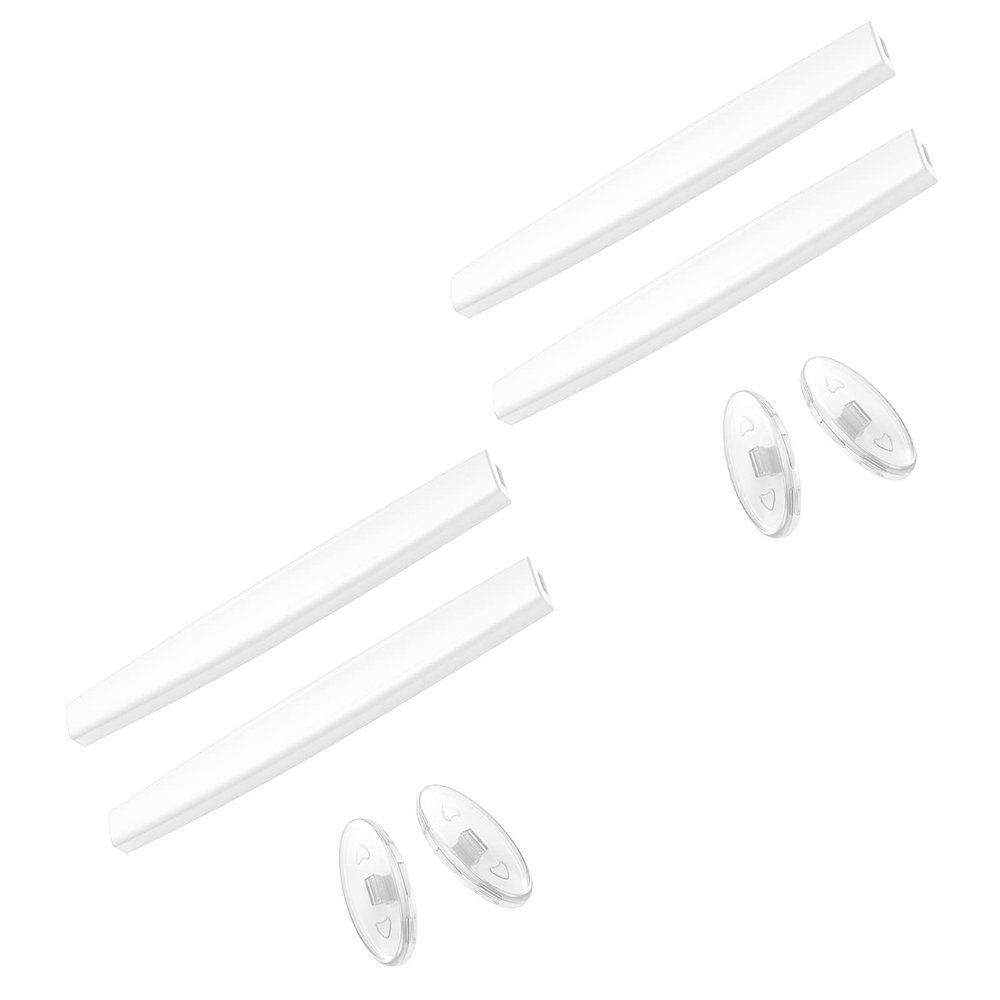 SAUCER Replacement Nose Pieces Pads & Earsocks Temple Sleeve Rubber Kit for Oakley Probation OO4041 Sunglass - White + White