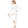 ViCherub Women's Thermal Underwear Set Long Johns Base Layer Fleece Lined Cold Weather Soft Top Bottom Cream White Medium view 2