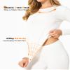 ViCherub Women's Thermal Underwear Set Long Johns Base Layer Fleece Lined Cold Weather Soft Top Bottom Cream White Medium view 3