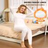 ViCherub Women's Thermal Underwear Set Long Johns Base Layer Fleece Lined Cold Weather Soft Top Bottom Cream White Medium view 4