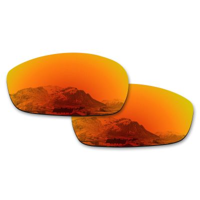 Puzzley Mirror Polarized Replacement Lenses for Oakley Split Jacket OO9099 Sunglasses - Orange Red Mirror Polarized