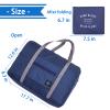 Foldable Travel Duffel Bag 2PCS Tote Carry on Luggage Bag Spirit Airlines Personal item Sports Gym Bag Water Resistant Weekender Overnight Bags for Women and Men (Green+Blue) view 2