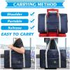 Foldable Travel Duffel Bag 2PCS Tote Carry on Luggage Bag Spirit Airlines Personal item Sports Gym Bag Water Resistant Weekender Overnight Bags for Women and Men (Green+Blue) view 4