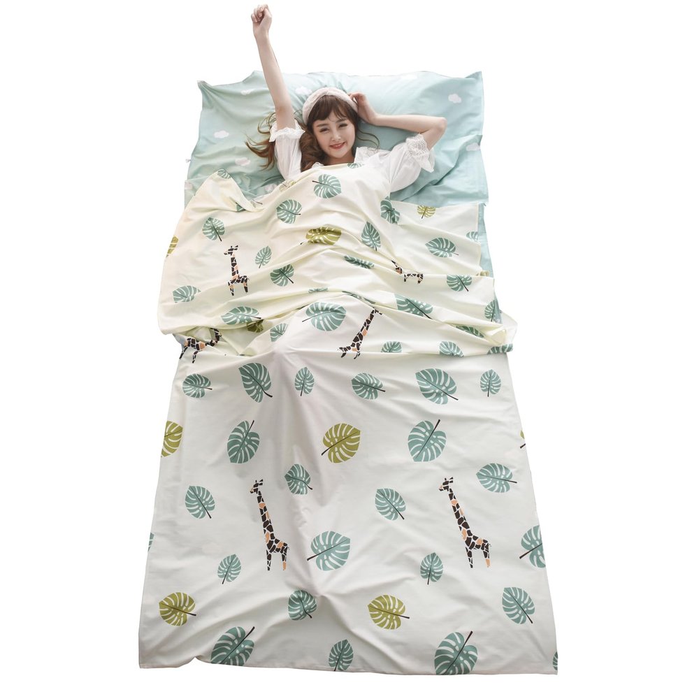 TRIWONDER Sleeping Bag Liner Camping Sheet Travel Sheet Cotton Lightweight Sleeping Sack for Camping, Traveling, Hotels & Backpacking (White, L -70.9x90.6 in)