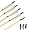 SHARROW Archery Wooden Arrows 31" Handmade Wooden Shaft Target Arrows with 5" Turkey Feathers and Replaceable Broadheads for Recurve Bow Longbow (Types 1, 6pcs) view 1