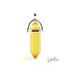 Anglacesmade Bullet Shape Gemstone Choker Necklace Hexagonal Pointed Reiki Chakra Pendant Leather Necklace Bohemian Jewelry for Women (Citrine Crystal) view 2