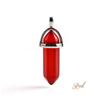 Anglacesmade Bullet Shape Gemstone Choker Necklace Hexagonal Pointed Reiki Chakra Pendant Leather Necklace Bohemian Jewelry for Women(Red Glass) view 2