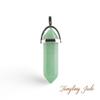 Anglacesmade Bullet Shape Gemstone Choker Necklace Hexagonal Pointed Reiki Chakra Pendant Leather Necklace Bohemian Jewelry for Women(Tangling Jade) view 2