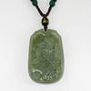 2.2" China Certified Nature Hetian Nephrite Green Jade Fortune Five Rats Hand Carved Necklace Pendant 1974 view 2