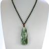 2.4" China Certified Grade A Nature Hisui Jadeite Jade Blessing Kwanyin Hand Carved Neckalce Pendants 0136 view 1