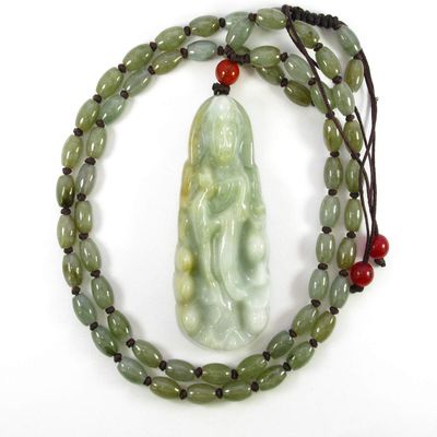 1.7" China Certified Grade A Nature Hisui Jadeite Jade Peace Button Hand Carved Neckalce Pendants 0137