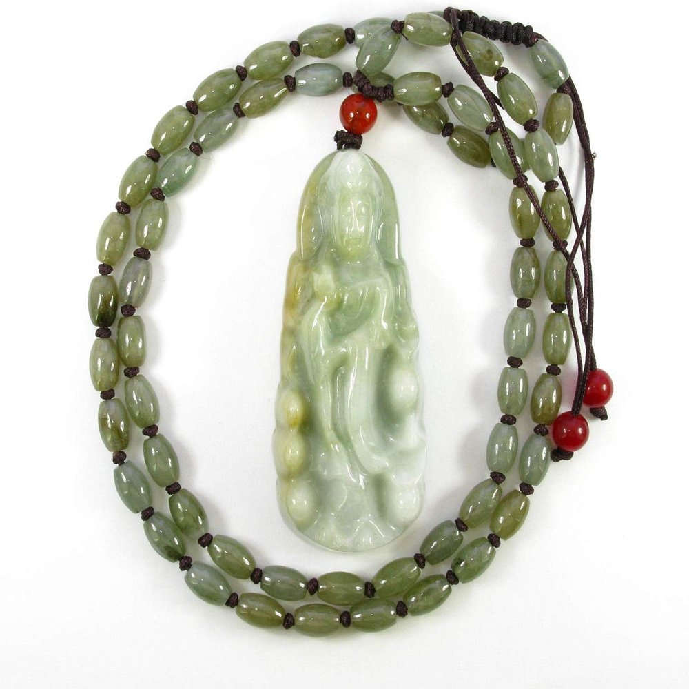 1.7" China Certified Grade A Nature Hisui Jadeite Jade Peace Button Hand Carved Neckalce Pendants 0137