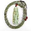 1.7" China Certified Grade A Nature Hisui Jadeite Jade Peace Button Hand Carved Neckalce Pendants 0137 view 1