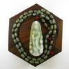 1.7" China Certified Grade A Nature Hisui Jadeite Jade Peace Button Hand Carved Neckalce Pendants 0137 view 2