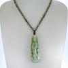 1.7" China Certified Grade A Nature Hisui Jadeite Jade Peace Button Hand Carved Neckalce Pendants 0137 view 3