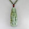 1.7" China Certified Grade A Nature Hisui Jadeite Jade Peace Button Hand Carved Neckalce Pendants 0137 view 4