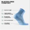 DANISH ENDURANCE 3 Pack Running Socks for Long Distances, Quarter, Men & Women, Light Blue, US Women 8-10 // US Men 6.5-8.5 view 2