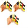 3 Central African Republic USA Friendship Flag Lapel Pins Pack of 3 International & American Double Flag Pin Badge (Central African Republic) view 1