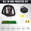 DURARANGE Pop-up Golf Chipping Net Set - Foldable Training Kit with 2 Hitting Mats, 6 Practice Balls, 6 Foam Balls - Ultimate Golf Gift & Target Chipping Aids, Black view 2