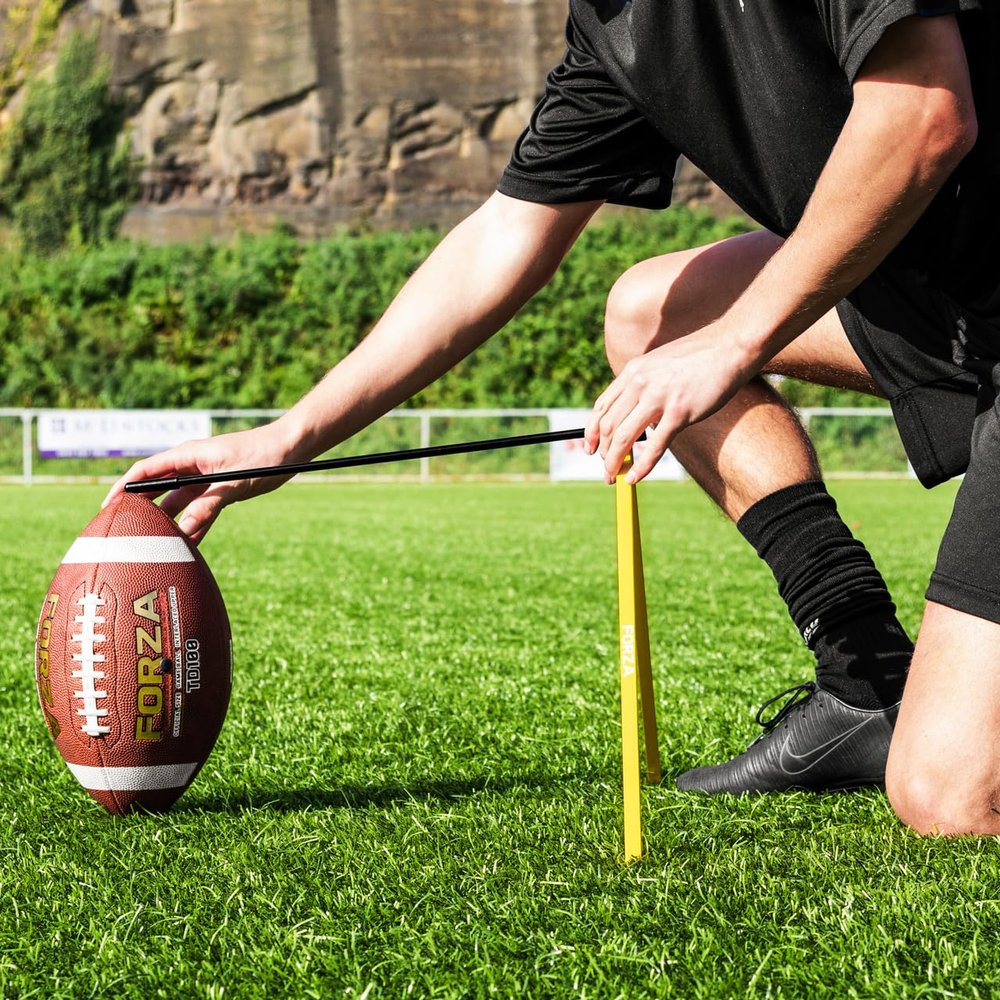 FORZA Football Kick Stick  Innovative Ball Holder for Field Goal Practice  Available in 10 Options (with Net, Official Ball)