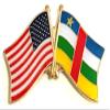 Central African Republic Friendship Double Flag Lapel Pin US Crossed Emblem Tie and Hat Pin Badge view 1