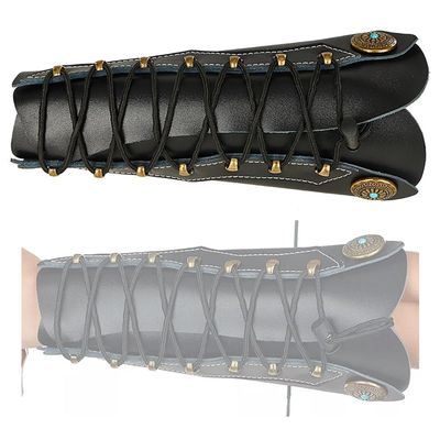 Cow Leather Arm Guard for Archery Protector Gear Bow Arrow Traditional Shoot Hunting Adjustable Traditional Bow Hunting Protector Left/Right Hand Forearm Sleeve