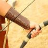 Cow Leather Arm Guard for Archery Protector Gear Bow Arrow Traditional Shoot Hunting Adjustable Traditional Bow Hunting Protector Left/Right Hand Forearm Sleeve view 3
