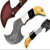 FB LEATHER CRAFTS Tactical Combat Custom Made Damascus Steel Hunting Axe/Throwing Hatchets Smart Axe FBA-0013 (Natural Bone and Black Horn) view 1