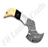 FB LEATHER CRAFTS Tactical Combat Custom Made Damascus Steel Hunting Axe/Throwing Hatchets Smart Axe FBA-0013 (Natural Bone and Black Horn) view 2