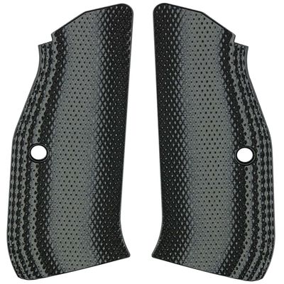 LOK Grips CZ Shadow 2 Thin Full Checkered Grips G10 Gray/Black