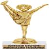 Crown Awards Cheerleading Trophies - 6" Gold Junior Cheerleader Trophy On White Marble Base - 10 Pack Prime view 1
