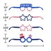 Creative Converting Patriotic Fourth of July Paper Eyeglasses, 3. 5" x 16. 5" (1), 3. 25" x 16. 5" (2), 4. 25" x 16. 5" (1), Multi-color view 2