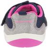 Stride Rite girls Carson Athletic Running Shoe, Navy/Pink, 3 infant view 3