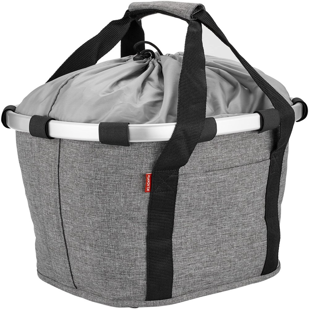 KLICKfix Unisex  Adult Twist Bicycle Basket, Silver, Plain