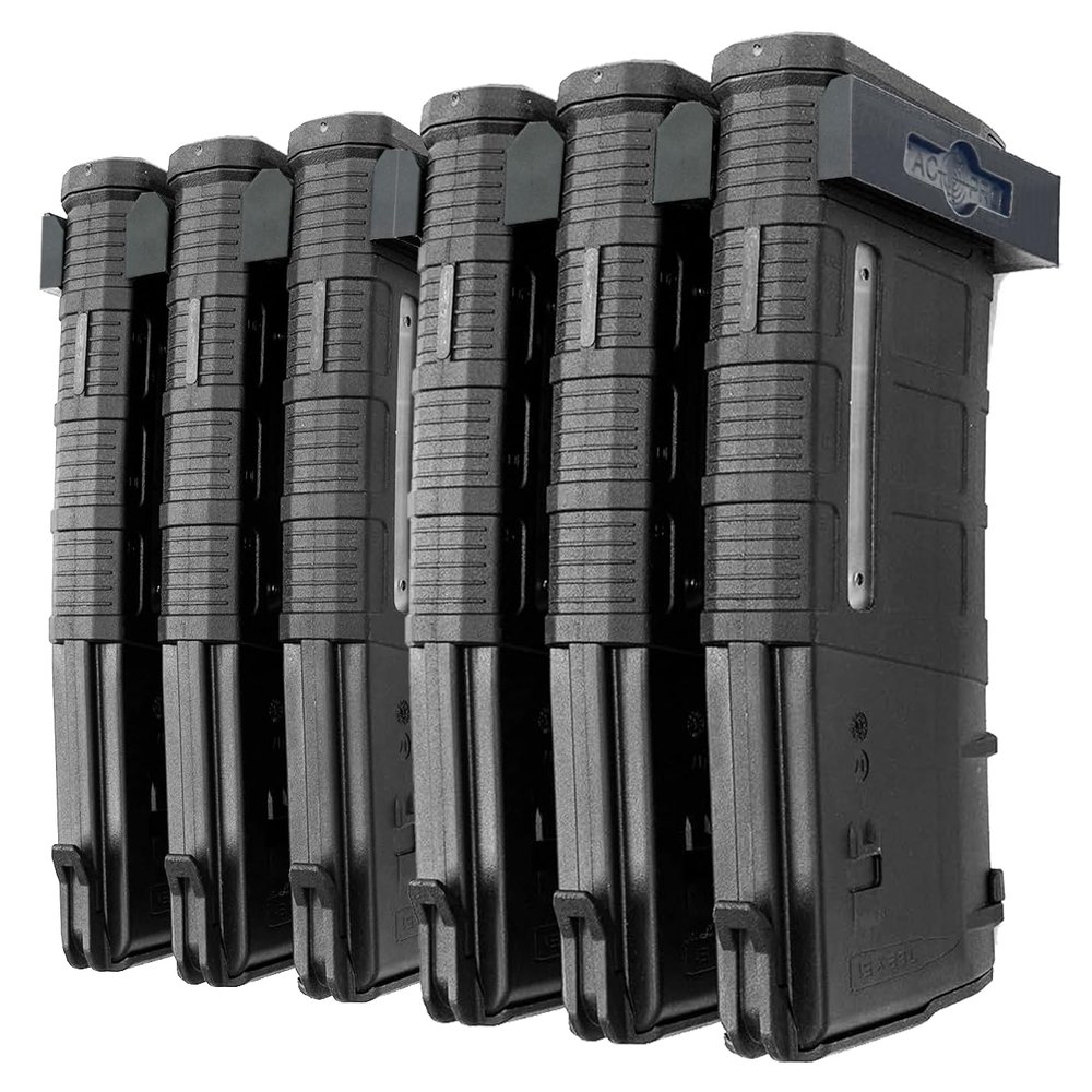 Tactical Pro Sports AR-15 PMAG Wall Mount | Magazine Display | Wall Storage Organization System | Unique Low Profile Design | Gun Room Mounting Solution | 2 Mounts Hold 6 Mags Product Name
