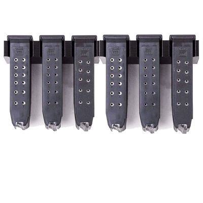 Tactical Pro Sports Magazine Mount for Glock 17 19 26 31 32 33 34 - Pistol Mag Wall Display Storage Organization System (2 Mount Hold 6 Mags)