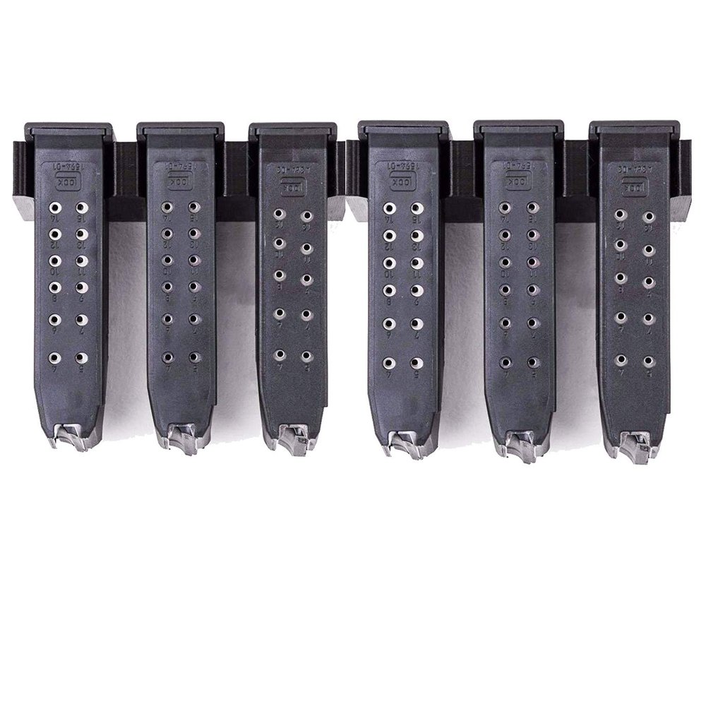 Tactical Pro Sports Magazine Mount for Glock 17 19 26 31 32 33 34 - Pistol Mag Wall Display Storage Organization System (2 Mount Hold 6 Mags)