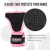 OHMY FIT Strong Women's Wrist Wrap Gloves - Wrist Support and Palm Protection Glove - Crossfit Grips - Training Accessories Great for Workout, Weight Lifting, Pilates, Yoga & More (Large, Pink) view 3