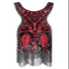 Women's 1920s Flapper Fringe Beaded Great Gatsby Party Dress with Costume Set (Small, Black&Red) view 2