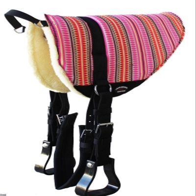 CHALLENGER Horse Saddle PAD Western Fleece Padded Bareback Pad w/Stirrups 39RT10PK