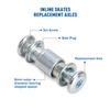 TOBWOLF 46PCS Inline Skate Replacement Shaft, Aluminum Alloy Skate Wheel Bearing Spacer, Roller Blade Replacement Accessories with Axle, Axle Screw, Side Plug, Wrench view 2