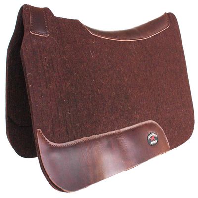CHALLENGER Horse Saddle PAD Western Contoured Wool Felt Moisture Wicking Brown 39RT06BR