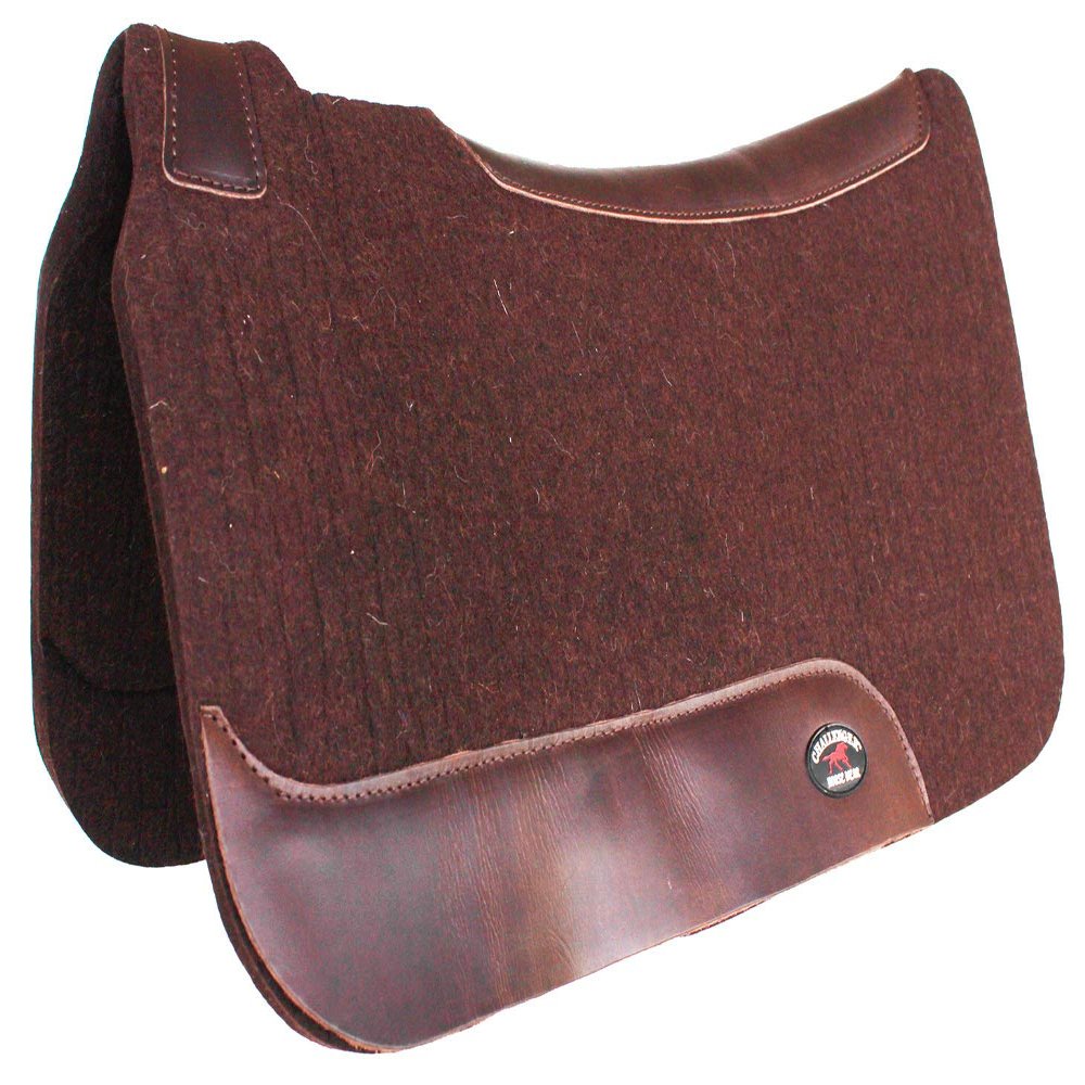 CHALLENGER Horse Saddle PAD Western Contoured Wool Felt Moisture Wicking Brown 39RT06BR