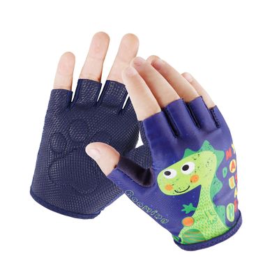 Kids Half Finger Gymnastics Gloves for Age 1-9 Boys Girls Climbing Biking Good Grip Control Gloves for Gymnastics Balance Boards Outdoor Sports (Blue, S)