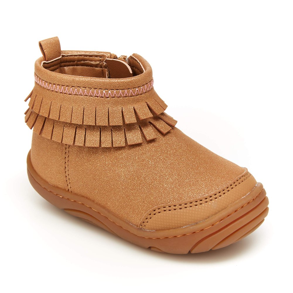 Stride Rite 360 Toddler and Little Girl's Bianca Fashion Boot, Champagne, 3 W Infant