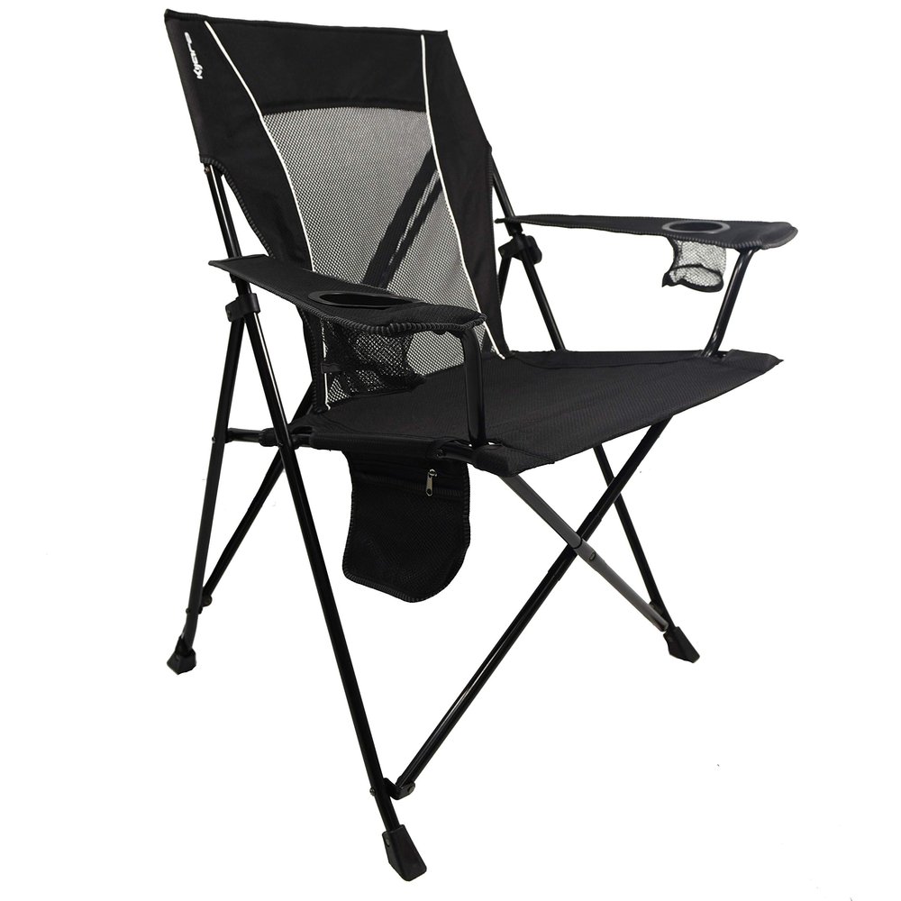 Kijaro Foldable Camping Chair, Vik Black, Polyester, Mesh, Steel, Portable, Durable, Unisex