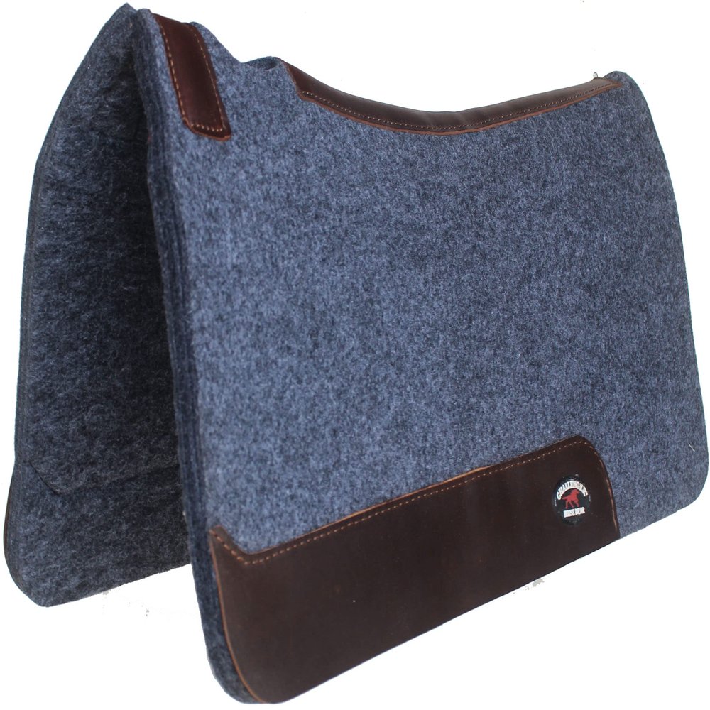 CHALLENGER Horse Saddle PAD Western Contoured Wool Felt Moisture Wicking Grey 39RT06CG