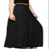 CHARTOU Womens Elegant Floral Lace Elastic High Waist Pleated Maxi Long Beach Skirts (XX-Large, Black) view 1