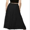 CHARTOU Womens Elegant Floral Lace Elastic High Waist Pleated Maxi Long Beach Skirts (XX-Large, Black) view 2
