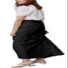 CHARTOU Womens Elegant Floral Lace Elastic High Waist Pleated Maxi Long Beach Skirts (XX-Large, Black) view 4